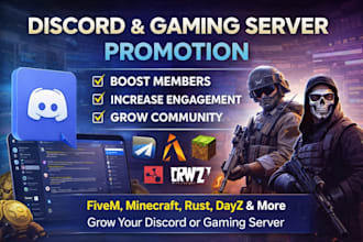 discord server promotion,active fivem server, arm3, rust,dayz, discord promotion