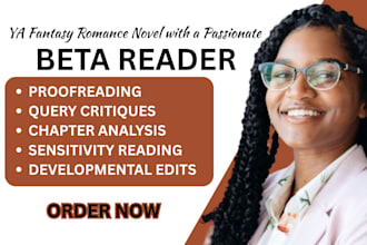 thoroughly beta read and critique ya novel romance fantasy manuscript