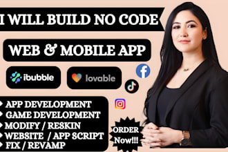build no code bubble website, appsheet mobile app, adalo, flutterflow, glide app