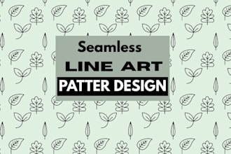 create professional seamless line art pattern designs for fabric, packaging, and