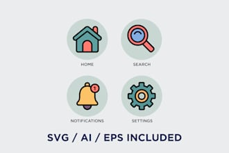 design custom mobile app UI icons in ios and android style