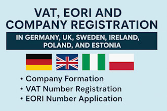 do vat, eori, and company registration in germany, UK, sweden, ireland, poland