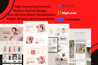 design sales funnel pages in clickfunnels, kajabi website expert