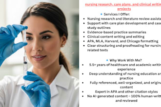 support nursing research care plans and clinical projects
