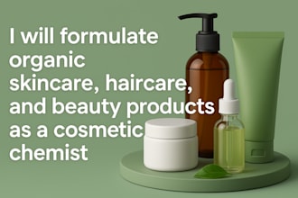 formulate organic skincare, haircare, and beauty products as a cosmetic
