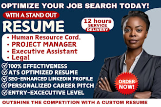 write executive, administrative assistant resume,  legal cv for USA jobs