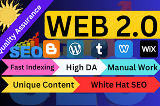 create 150 premium quality dofollow web 20 backlinks