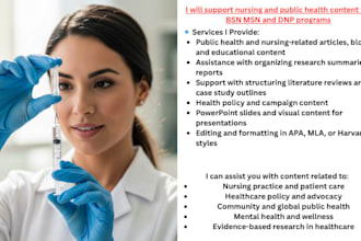 support nursing and public health content for bsn msn and dnp programs