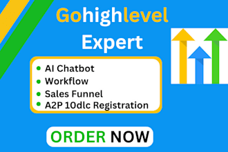 set up gohighlevel workflows chatbot sales funnel and a2p