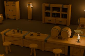 model a low poly game assets for you