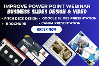 design, redesign and improve your canva powerpoint presentation, business slides