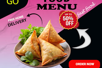 design food flyers, posters and menu cards