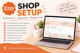 create and optimize your etsy shop professionally