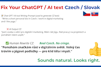 fix your czech or slovak ai generated text to sound natural
