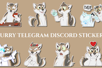 draw furry telegram stickers discord stickers animated furry nsfw sticker pack