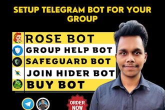 make telegram group bot and setup a professional bot for your group, trading bot