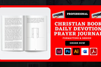 design, format christian ebook, prayer journal, daily devotional manual kdp