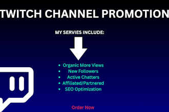 do twitch channel promotion to get more live viewers, active chatters, twitch
