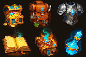 design unique 2d game icons, props, and UI elements for your game