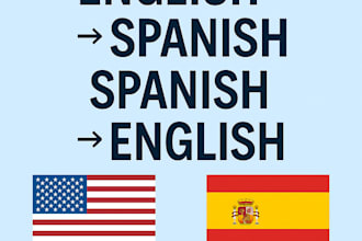 translate english to spanish or spanish to english professionally