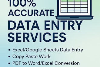 do accurate data entry, excel, google sheets and pdf to word