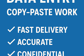 do manual copy paste typing data entry and file conversion