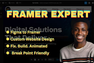 design mordern framer website, figma to framer, landing page website design