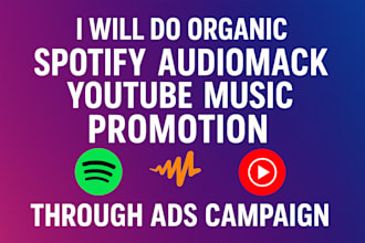 do organic spotify audiomack youtube music promotion through ads campaign