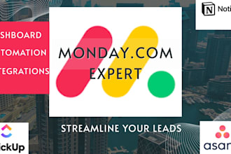 setup your workspace using monday com, monday crm, also clickup