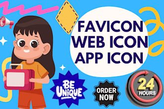 design unique app icon, web icon and awesome favicon