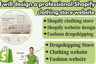 create shopify clothing store design website redesign fashion dropshipping store