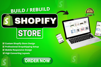 design professional shopify ecommerce website or build shopify online store
