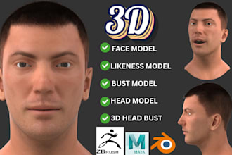 sculpt realistic 3d face likeness 3d metahuman head model 3d bust sculpture stl