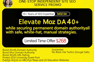 increase your moz da score to 40over through white hat SEO
