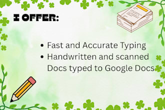 type your handwritten documents accurately and quickly in google docs or word