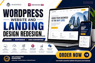 design responsive wordpress landing page website design with elementor pro