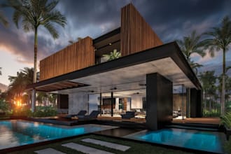 do house exterior design warehouse and commercial architectural 3d rendering