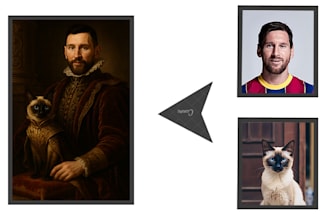create a custom royal portrait of you and your pet