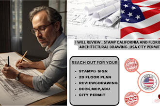 do architectural drawing stamped and sealed mep floor plan city permit in usa