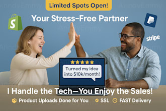 professional shopify store setup, design, revamp, cro product research expert