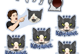 draw custom cat stickers based on your pets photo