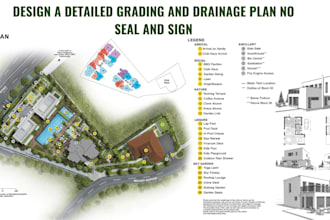 design a detailed grading and drainage plan no seal and sign