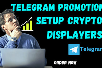 do telegram promotion, set up crypto displayers to reach 50m meme coin trader