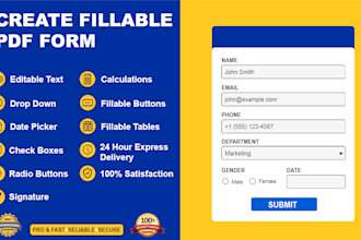 create fillable pdf form, editable and interactive pdf form