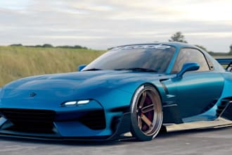 3d realistic car, body kit car, cgi visualization, rim, skyrim mod, car render