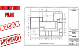 do floor plan foundation plan framing plan architectural stamp for city permit