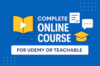 create and design a professional online course for udemy or teachable