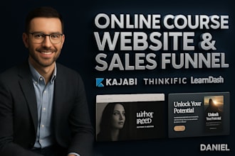 design kajabi online course website learndash lms thinkific kajabi landing page