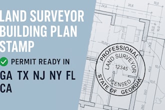 land surveyor building plan stamp permit ready in ga tx nj ny fl ca