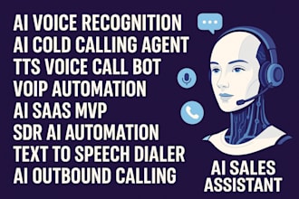 build ai voice call recognition, sdr saas mvp, powered voip tts automation agent